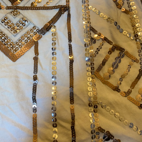 Sold ❌❌❌Express Sequin gold off-white silver top - Picture 2 of 5
